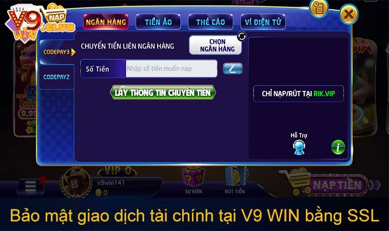 Chính Sách Bảo Mật V9WIN 92 Bảo mật giao dịch tài chính tại V9 WIN bằng SSL