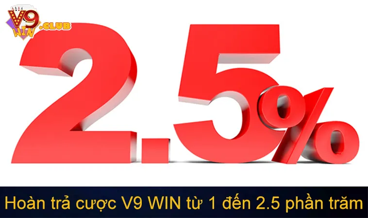 Khuyến Mãi V9WIN 119 Tỷ lệ hoàn trả cược thua theo cấp độ thành viên V9 WIN
