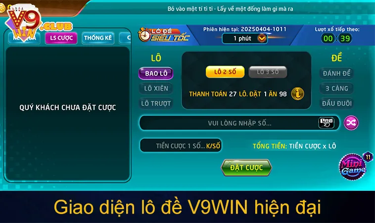 Lô Đề V9WIN 135 Giao diện lô đề V9WIN hiện đại và dễ sử dụng
