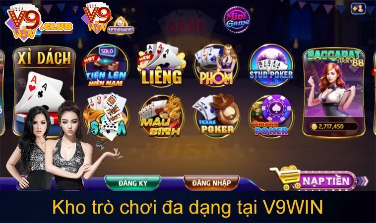 V9WIN – Link V9WIN.COM Chính Thức - Cổng Game Số 1 Châu Á 172 Kho trò chơi đa dạng tại V9WIN bao gồm game bài, bắn cá, nổ hũ và casino trực tuyến